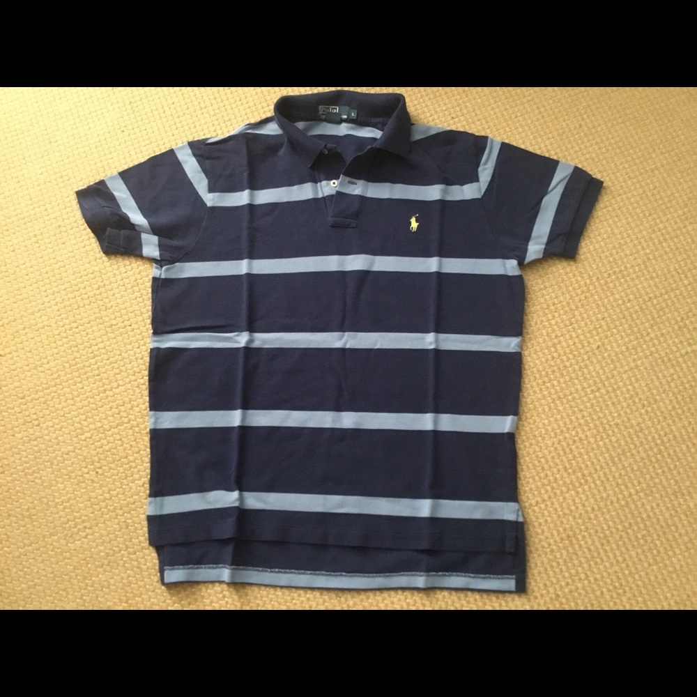 Striped Polo Shirt, Size L